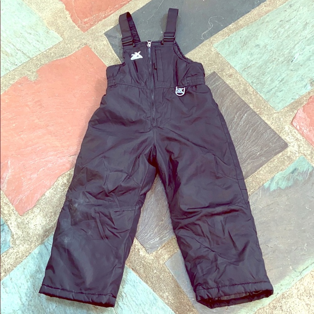 Unisex Kids Black Snow Overalls